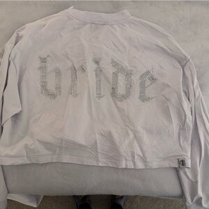 Bride merch rhinestone long sleeve crew neck
